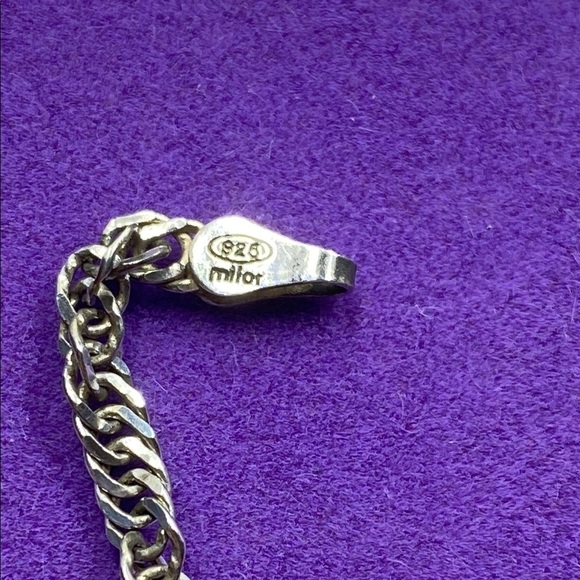 💛 Sterling Silver Milor Reflective Twist Chain Bracelet - Picture 3 of 5